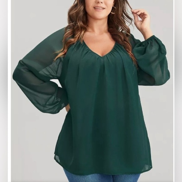 Bloomchic Chiffon Overlay Blouse Size 12 - Picture 1 of 4